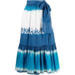 Faldas largas azules de algodón rebajadas Tie dye Alberta Ferretti talla XL para mujer 