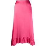 Faldas rosas de viscosa de cintura alta rebajadas Semicouture con volantes talla M para mujer 
