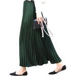 Faldas plisadas verdes de gasa de otoño vintage talla XL para mujer 
