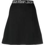 Faldas rectas negras de viscosa rebajadas con logo Calvin Klein Jeans talla XS para mujer 