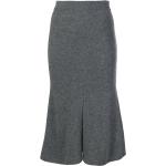 Faldas grises de lana de punto media pierna de punto talla M de materiales sostenibles para mujer 