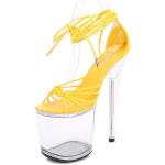 Sandalias amarillas de goma de tiras con tacón de aguja con tacón de 7 a 9cm formales talla 43 para mujer 