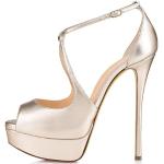 Zapatos peep toe beige de goma de verano con tacón de aguja con tacón de 5 a 7cm talla 36 para mujer 