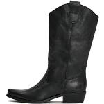 Felmini - Zapatos para Mujer - Enamorarse com Gerbera 7962 - Botas Cowboy & Biker - Cuero Genuino - Negro - 36 EU Size