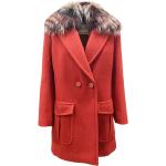 Abrigos rojos de piel de invierno rebajados con cuello de piel Fendi talla XS para mujer 