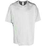 Camisetas grises de algodón de manga corta manga corta con cuello redondo con logo Nike asimétrico para mujer 