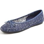 Calzado de calle azul marino de punta redonda con tacón hasta 3cm con crochet talla 36 para mujer 
