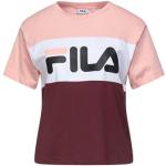 Camisetas rosas de algodón de manga corta manga corta con cuello redondo de punto Fila talla XS para mujer 