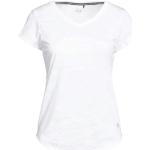 Camisetas blancas de poliester de manga corta manga corta con escote V de punto Fila talla XS para mujer 