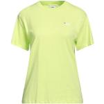 Camisetas verdes de algodón de manga corta manga corta con cuello redondo de punto Fila talla XS para mujer 