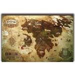 Final Fantasy XIV Online A Realm Reborn Full Map - Póster sobre lienzo (28 x 43 cm), diseño sin marco (11 x 17 pulgadas), idea de regalo