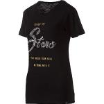 Camisetas deportivas negras de poliester manga larga con cuello redondo Firefly con lentejuelas talla S para mujer 