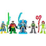 Fisher-Price Imaginext DC Super Friends Pack Power Reveal 4 figuras con lanzador de proyectiles con luz ultravioleta, juguete +3 años (Mattel HGX97)