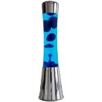 Fisura LT1050 Lámpara Grande de Lava Magma con Liquido Azul y Cera Azul | Lámpara de Lava Original Color Plateado Cromado, 40 cm