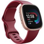 Fitbit Versa 4, el smartwatch que te ayuda a ponerte en forma con GPS integrado, hasta 6 días de batería y compatible con iOS 15 & Android OS 9.0, Rojo cereza/Aluminio rosa cobrizo