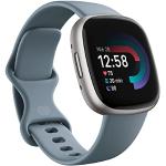 Fitbit Versa 4, el smartwatch que te ayuda a ponerte en forma con GPS integrado, hasta 6 días de batería y compatible con iOS 15 & Android OS 9.0, Azul menta/Aluminio platino