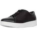 Fitflop Rally Tennis Sneaker-Leather-Updated, Zapatillas sin Cordones Mujer, Negro (Black), 36 EU