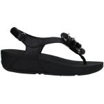 Sandalias negras de goma de cuero con velcro FitFlop talla 39 para mujer 