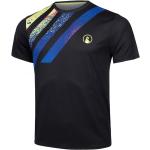 Camisetas deportivas multicolor de poliester manga corta con cuello redondo vintage con rayas de materiales sostenibles para hombre 