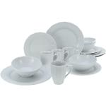 Vajillas blancas de porcelana aptas para lavavajillas modernas CreaTable 16 cm de diámetro en pack de 16 piezas para 4 personas 