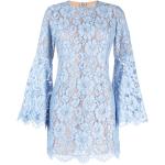 Vestidos azules celeste de algodón de fiesta rebajados con cuello redondo floreados Michael Kors Collection talla L para mujer 