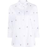Camisas bordadas blancas de algodón rebajadas tres cuartos floreadas Patou talla XS para mujer 