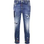 Jeans stretch azules de poliester rebajados ancho W38 desgastado Dsquared2 con bordado talla L para mujer 