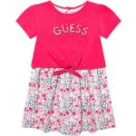 Vestidos estampados infantiles rosas de algodón informales con logo Guess con motivo de flores 24 meses 