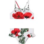 Tankinis blancos de spandex rebajados floreados Dolce & Gabbana con volantes con motivo de flores talla XXL para mujer 