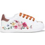 Zapatillas blancas de goma con cordones rebajadas con cordones con logo MONNALISA con motivo de flores talla 34 para mujer 