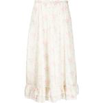 Faldas blancas de algodón de cintura alta rebajadas floreadas con volantes con motivo de flores talla XL para mujer 