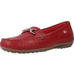 Fluchos - Mocasín de Mujer - Bruni F0804 Floter Rojo - Zapato de Piel - Cierre con Mocasín - Suela de Goma - Color Rojo - Talla 38