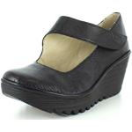Zapatos negros de cuero con plataforma rebajados Fly London talla 39 para mujer 