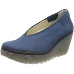 Zapatos azules de cuero de tacón Fly London talla 40 para mujer 
