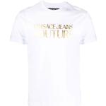 Camisetas blancas de algodón de manga corta rebajadas manga corta con cuello redondo con logo VERSACE Jeans Couture talla XL para hombre 