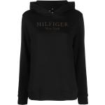 Sudaderas negras de algodón con capucha rebajadas manga larga con logo Tommy Hilfiger Sport para mujer 