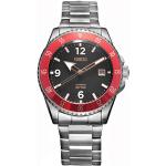 Relojes rojos de acero inoxidable de pulsera con corona atornillada Automático Zafiro con correa de metal para multi-sport para mujer 
