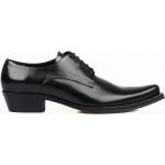 Zapatos negros de cuero con cordones con cordones formales para hombre 