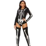 Forplay 553457 Bad To The Bone - Conjunto de lencería sexy de esqueleto, mujer, negro, M-L