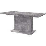 FORTE Dining Tables Mesa de comedor extensible, derivado de madera, aspecto de hormigón gris claro, 90 x 160 x 76,6 cm