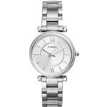Relojes plateado de acero inoxidable de pulsera rebajados impermeables Cuarzo con correa de plata Fossil Carlie para mujer 