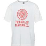 Camisetas blancas de algodón de manga corta manga corta con cuello redondo con logo FRANKLIN & MARSHALL talla L para hombre 
