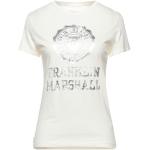 Camisetas blancas de algodón de manga corta manga corta con cuello redondo de punto FRANKLIN & MARSHALL talla XS para mujer 
