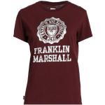 Camisetas burdeos de algodón de manga corta manga corta con cuello redondo de punto FRANKLIN & MARSHALL talla XS para mujer 