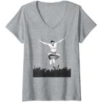 Camisetas grises de encaje con encaje  Freddie Mercury con escote V de encaje talla S para mujer 