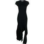 Vestidos negros de algodón de manga corta manga corta con cuello redondo con rayas STELLA McCARTNEY talla XL de materiales sostenibles para mujer 