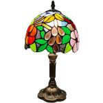 Lámparas multicolor de vidrio de mesa vintage floreadas 