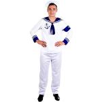 Disfraces blancos de cosplay marineros con rayas talla M para hombre 