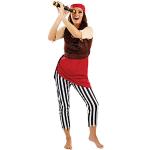 Disfraces multicolor de pirata con rayas talla L para mujer 