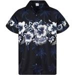 Camisas negras de flores  tallas grandes manga corta informales floreadas talla XXL para hombre 